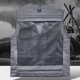 thumbnail image 5 of BRGZLK Men's Tank Tops Casual Loose Lightweight Outdoor Work Multifunctional Zipper Volunteer Outdoor Emergency with Multi Pockets, 5 of 7