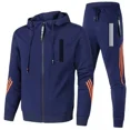 thumbnail image 3 of Chaqueta con capucha de triple inclinación, chándal deportivo con cremallera, ropa deportiva para correr, ropa de fitness para hombre 2024, conjuntos de dos piezas con capucha y pantalones para hombre, 3 of 5