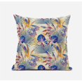 thumbnail image 3 of Plant Illusion Faux Suede Throw Fabric Pillow in Gray Yellow 18x18, 3 of 5