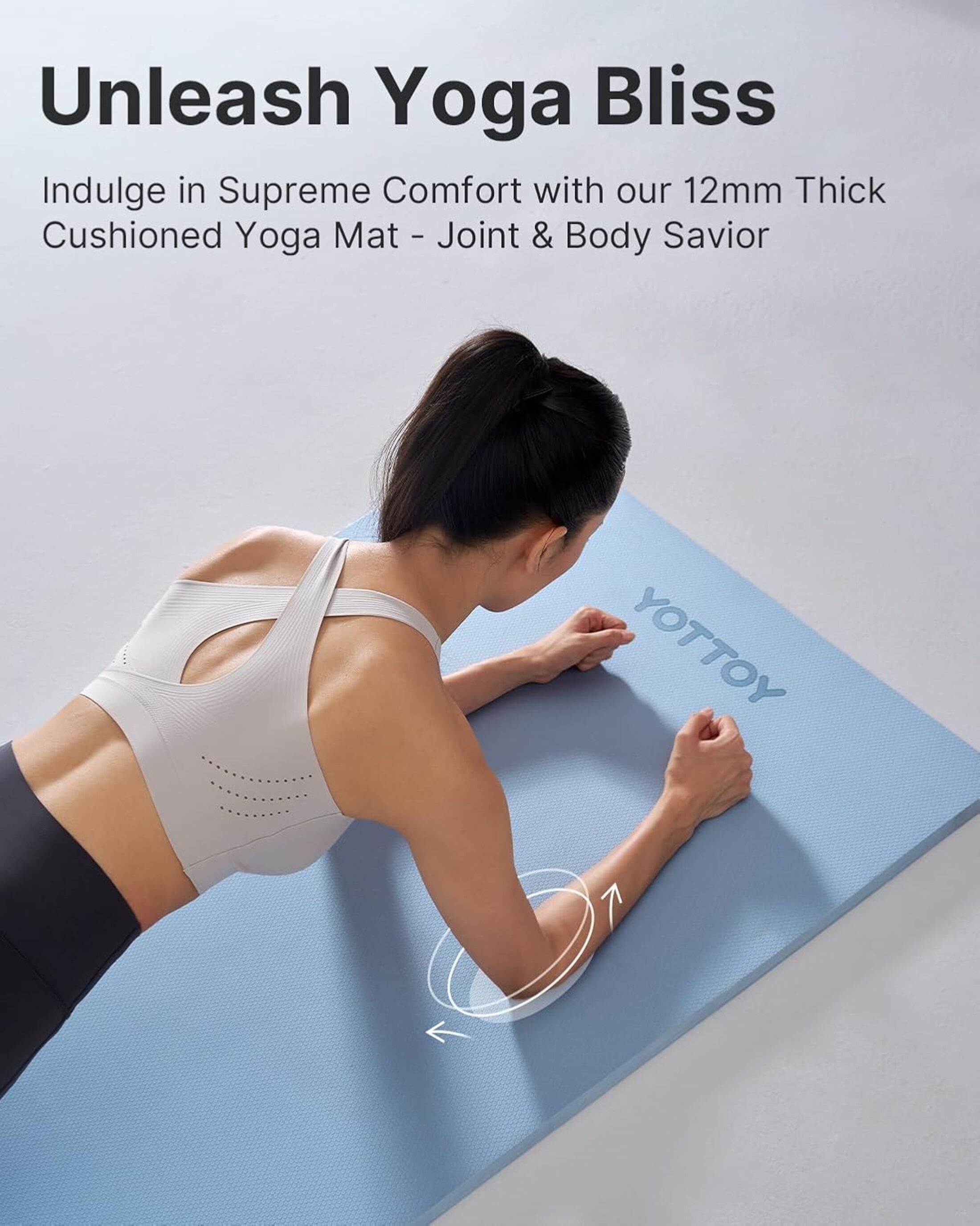 YOTTOY Extra Thick Yoga Mat 72x24 with Strap photo 6