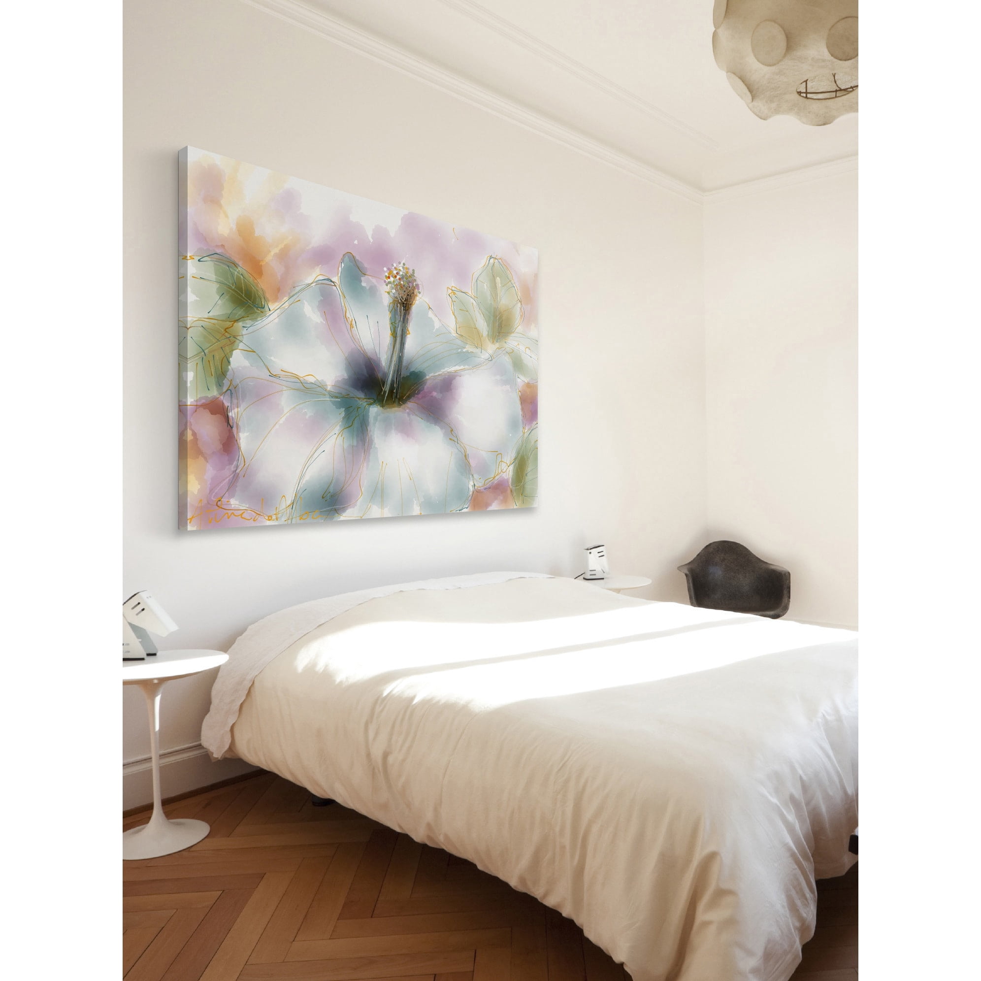 Marmont Hill "Pastel Hibiscus" by Arthur Pina Painting Print on Wrapped Canvas