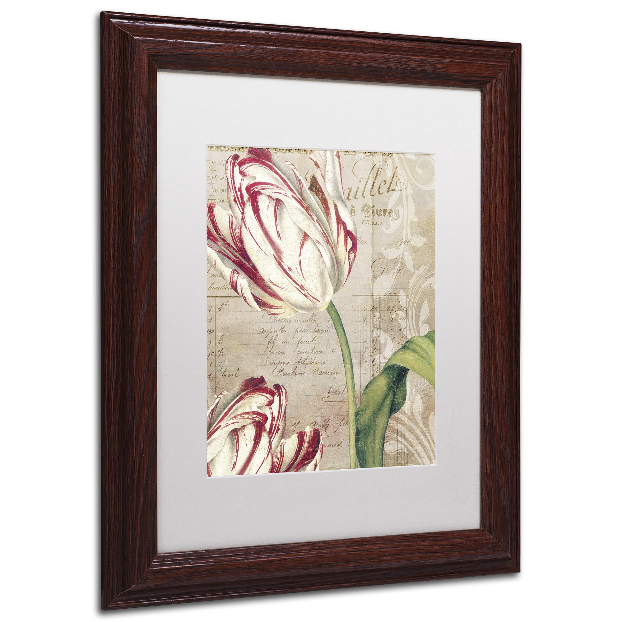 Trademark Fine Art "Tulips" Canvas Art by Color Bakery, White Matte, Wood Frame