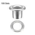 thumbnail image 4 of Uxcell 10.5 x 6 x 7mm Alloy Chrome Plated Eyelets with Washers Rivets Silver 100 Set, 4 of 6