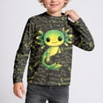 thumbnail image 2 of WhouRiu Boys Cartoon Graphic Sweatshirts Kids Autumn Cute Crew Neck Pullover Casual Everyday Wear, 2 of 6