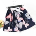 thumbnail image 2 of FAZVAOO Pajama Shorts for Women,Floral Printed Drawstring Elastic Waist Sleep Shorts,7"Inseam, 2 of 5