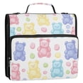 thumbnail image 5 of FORMRS Zipper Binder with Shoulder Strap 2-inch Ring 500 Sheet Capacity File Bag, Colorful Gummy Bears Pattern, 5 of 5