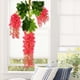 thumbnail image 5 of Artificial Flower Vine Garland | Violet Faux Floral Rattan | Hanging Wall Decoration for Home Wedding Party Photo Backdrop | Durable Realistic Greenery | 12 Flowers Included, 5 of 7
