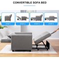 thumbnail image 3 of 3-in-1 Sleeper Chair with Pull Out Sofa, Multi-Functional Adjustable Chair into Bed, Modern Linen Fabric Sofa Bed (Light Grey), 3 of 7