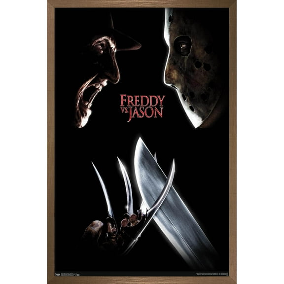 Freddy vs. Jason - One Sheet Wall Poster, 14.725" x 22.375", Framed