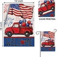 thumbnail image 2 of Welcome 4th of July Red Truck Patriotic Decorative Garden Flag, American USA Memorial Day Stars Stripes Yard Outside Decoration, America Summer Outdoor Small Home Decor Double Sided 12 x 18, 2 of 6