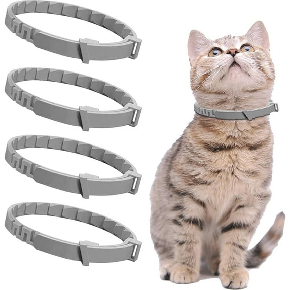 4 Packs Cat Calming Collar for Cats Pheromone Collar Efficient Relieve Reduce Anxiety Stress Pheromones Calm Relaxing Comfortable Collars Long-Lasting 30 Days Adjustable Breakaway Design Gray
