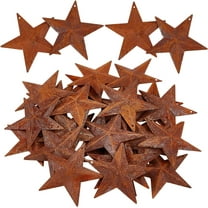 30PCS 2.5" Vintage Metal Barn Star Rusty Primitives Tin Steel Stars with Holes Original Rustic Iron Ornament Retro Accents