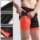 thumbnail image 2 of Pantalones cortos deportivos de secado rápido para hombre, pantalones de fitness falsos de dos piezas, pantalones para correr maratón, bolsillo invisible para teléfono móvil, 2 of 3