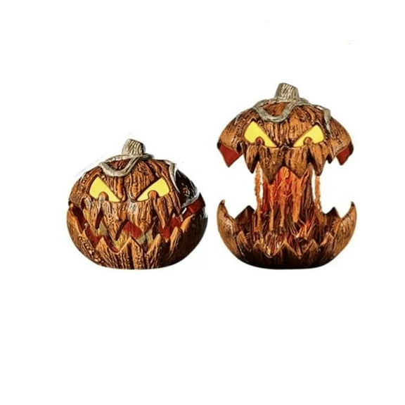 Halloween Horror Pumpkin Head With Lights and Sound Outdoor Yard Garden Ornaments, Automatically Lift And Lower Vintage Decoration
