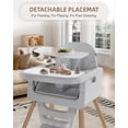 thumbnail image 4 of Silla alta para bebé EverKiddo plegable con bandeja ajustable, gris, 4 of 7