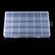 thumbnail image 4 of 24 Grid Transparent Plastic Rectangle Storage Box For Component Jewelry Box Bead Pills Organizer Nail Art Tip Case Container, 4 of 10