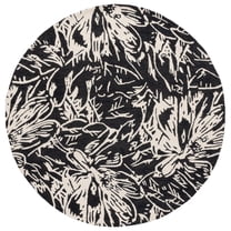 SAFAVIEH Jardin Lalia Floral Area Rug, Black/Ivory, 6' x 6' Round