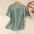 thumbnail image 4 of Tfken Summer Tshirts For Women Short Sleeve Crew Neck Tops Tees Casual Baggy T-Shirts Ladies Fashion Clothes Outdoor Size M Green, 4 of 9