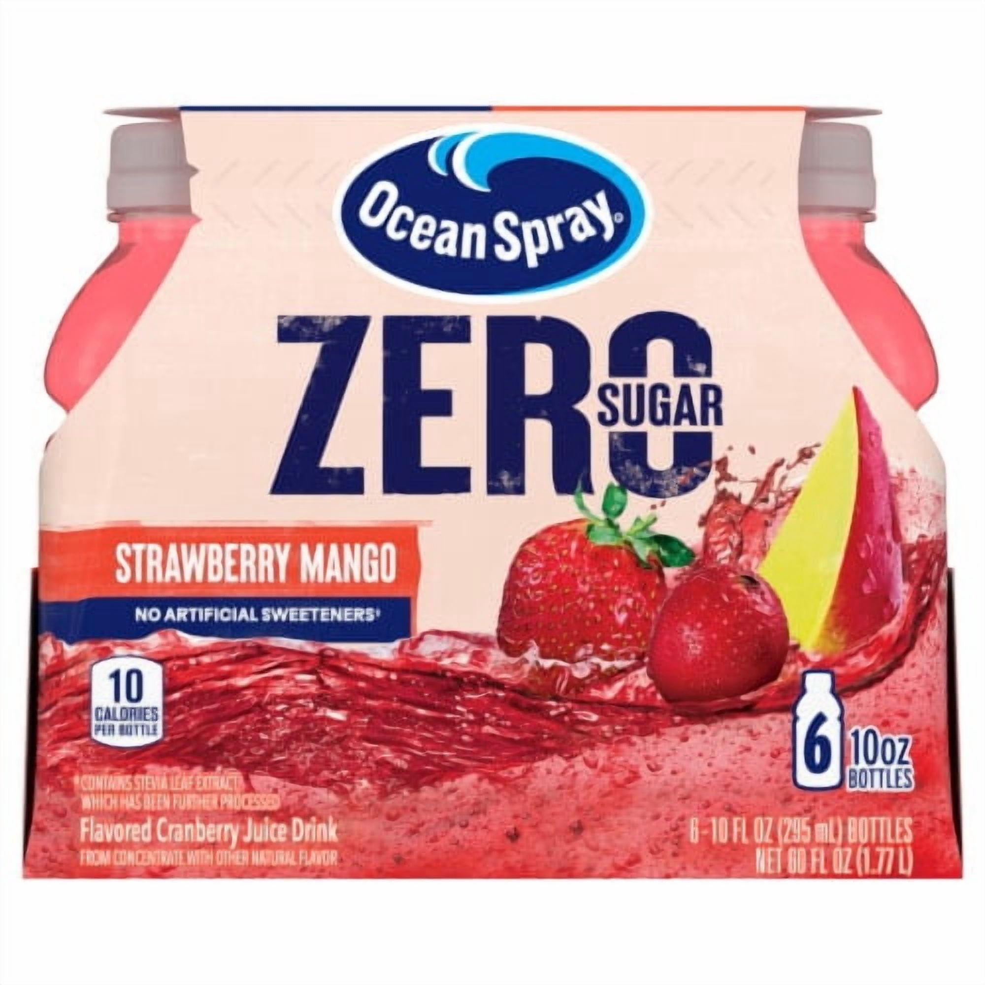 Ocean Spray Zero Sugar Strawberry Mango Juice 6 CT / 10 oz - 5 Pack