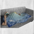 thumbnail image 6 of Wedding Soft Flannel Fleece Blanket, Celebration Ornament Frame 2 Flying Doves Heart Shapes Wedding Rings, Cozy Plush for Indoor and Outdoor Use, 50" x 60", Blue White Pale Caramel, by Ambesonne, 6 of 6