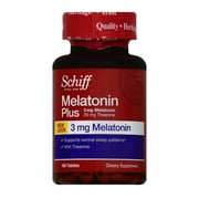 Schiff Melatonin Plus Sleep Support, With Theanine, 3 Mg, 180 Count