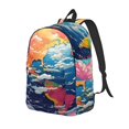 thumbnail image 1 of Fotbe Colorful Whimsical Earth Mochila de Lona con Estampado, Mochila Duradera, Mochila Versátil de Alta Calidad, Mochila Compacta Vintage-Small, 1 of 5