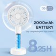 thumbnail image 5 of 1 mini ventilador portátil blanco, pequeño ventilador portátil con base ajustable/ángulo/ventilador de mano de 3 velocidades para oficina, maquillaje, viajes, compras, al aire libre JM, 5 of 5