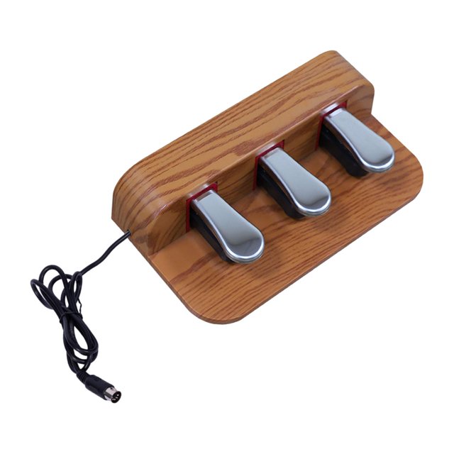 Pedal triple Pedal de sostenido Pedal de teclado Pedal de pie Pedal de piano eléctrico para reparación de ejercicio de teclado de piano eléctrico , marrón Baoblaze Pedal de sostenido