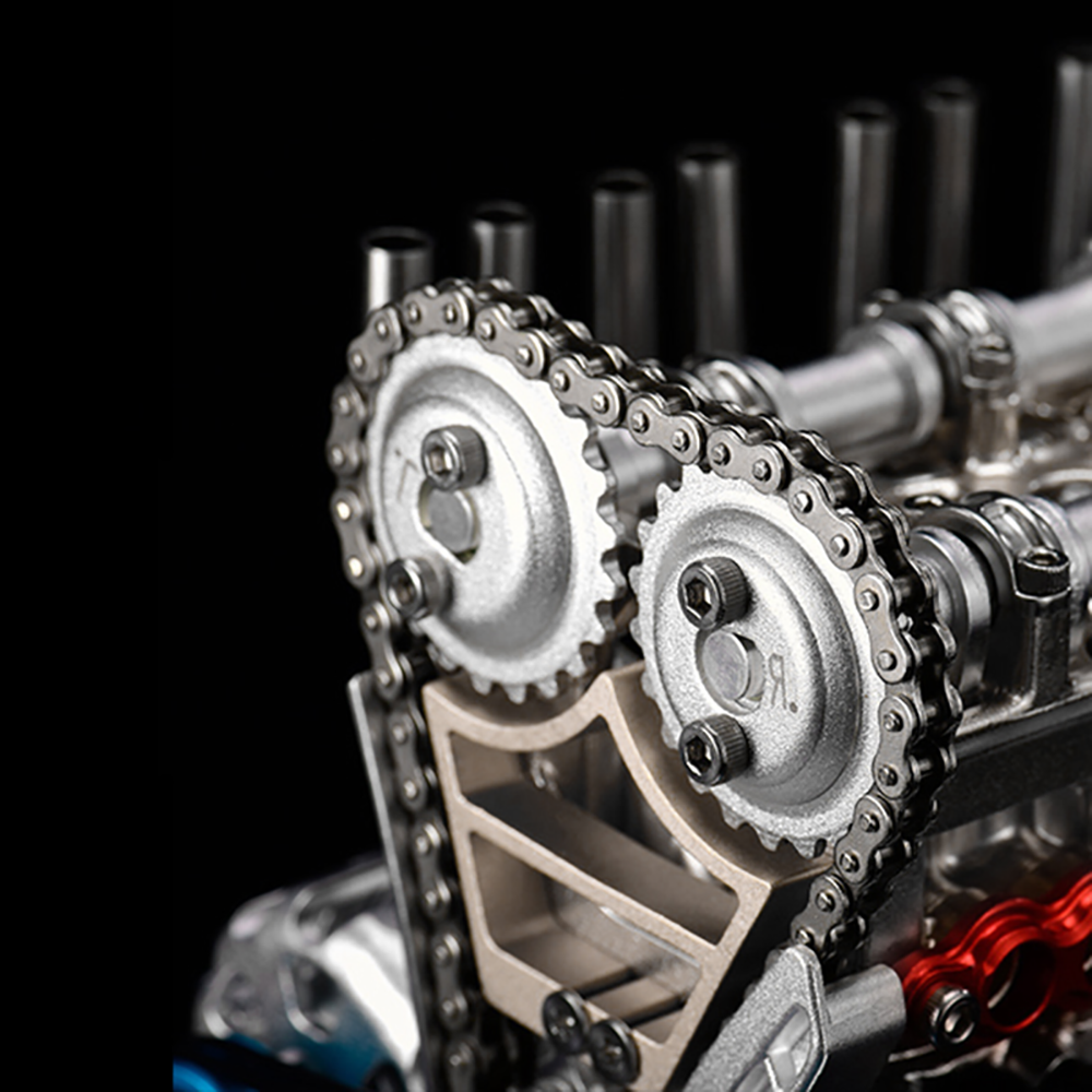 TECHING V4 Engine Model Kit 4-Cylinder Car Engine Assembly Kit Ideal for Industry Research Education