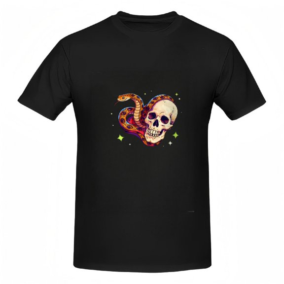 蛇与骷髅头图案设计印花T恤 / Graphic Tee
