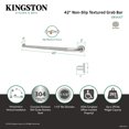 thumbnail image 4 of Kingston Brass GB1242CT Made To Match 42-Inch x 1-1/2-Inch O.D. Stainless Steel Grab Bar in Brushed, 4 of 5