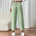 thumbnail image 4 of Ohufall Women's Dress Pants Fashion Solid Casual Elastic High Waist Pants Stretch Slim Fit Straight Leg Trousers Ladies Work Pants for Business, 4 of 8