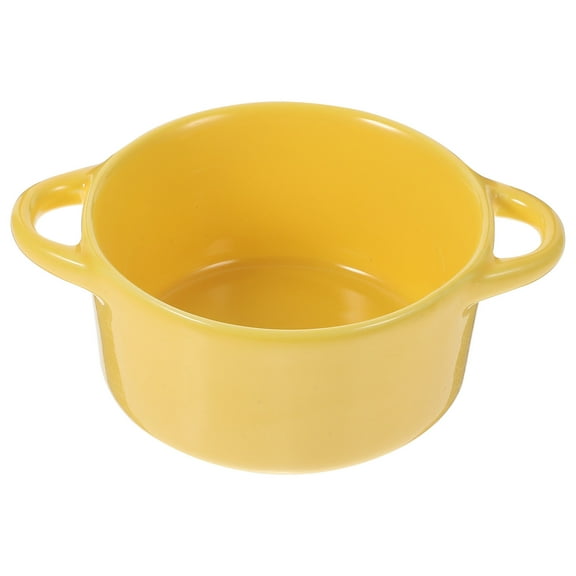 STOBOK Ceramic Pudding Bowl Orange 1Pcs