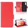 thumbnail image 1 of Allytech Galaxy S21 FE Wallet Case with Credit Card Holder, PU Leather & TPU Interior Scratch Free Protection Magnetic Closure Folio Cover for Samsung Galaxy S21 FE 2022 Released(6.4 inch), Red, 1 of 3