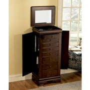 Jaymes Jewelry Armoire, Distressed Marquis Cherry with Black Lining