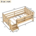 thumbnail image 4 of Bellemave Twin Size Daybed with Guardrails and Stairs, Wood Floor Bed Frame with Bookcase, Montessori Bed with Fence for Room, No Box Spring Needed,Light Natural, 4 of 7