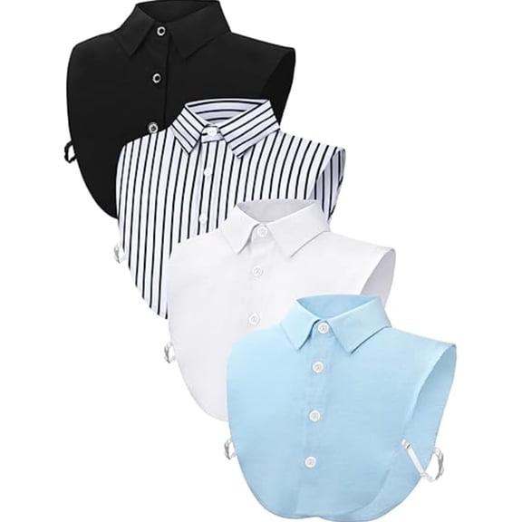 4 pcs Fake Collar Detachable False Dicky Collar Half Shirts Round for Women Outfits Halloween Costume Accessories