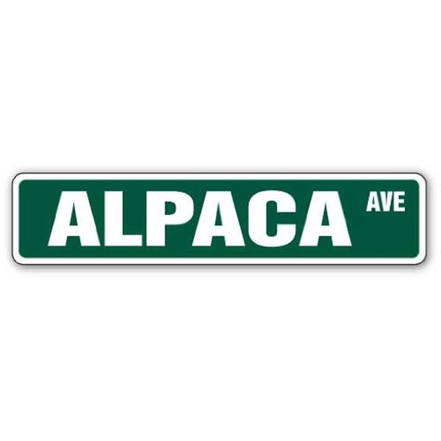 Alpaca Street Sign Llama Animal Farm Farmer Ranch | Indoor/Outdoor | Â 36" Wide