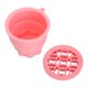 thumbnail image 5 of Taza limpiadora de brochas de maquillaje, almohadilla de limpieza para brochas cosméticas, estante de secado, cuenco de silicona, herramienta de lavado portátil, color rosa, 5 of 8