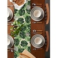 thumbnail image 5 of Table Runners 60 Inches Long Dress Scarves, Palm Leaf Farmhouse Kitchen/Dining Table Runner, Small Coffee Tablerunners, Tropical Plant Country Green Summer 13x60 Inch, 5 of 7