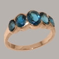 thumbnail image 2 of LBG British Made 14k Rose Gold Natural London Blue Topaz Womens Anniversary Ring - 33 size options - Size 6.75, 2 of 6