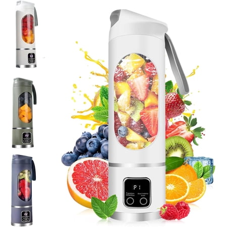 Portable 16oz Wireless Juicer, 21000 RPM High Speed Personal Blender, One Button Magnetic Safety, Lightweight Travel Smoothie Maker for Gym Office Camping Outdoor (White)