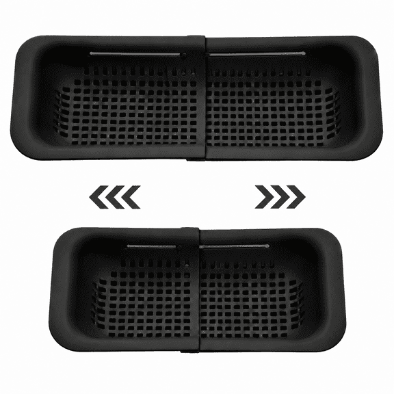 Dependable Industries Expandable Over-the-Sink Colander Strainer Basket 14.25 to 19.5 Inches Black