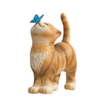 Mainstays Weather-Resistant Cat Garden Statue with Butterfly