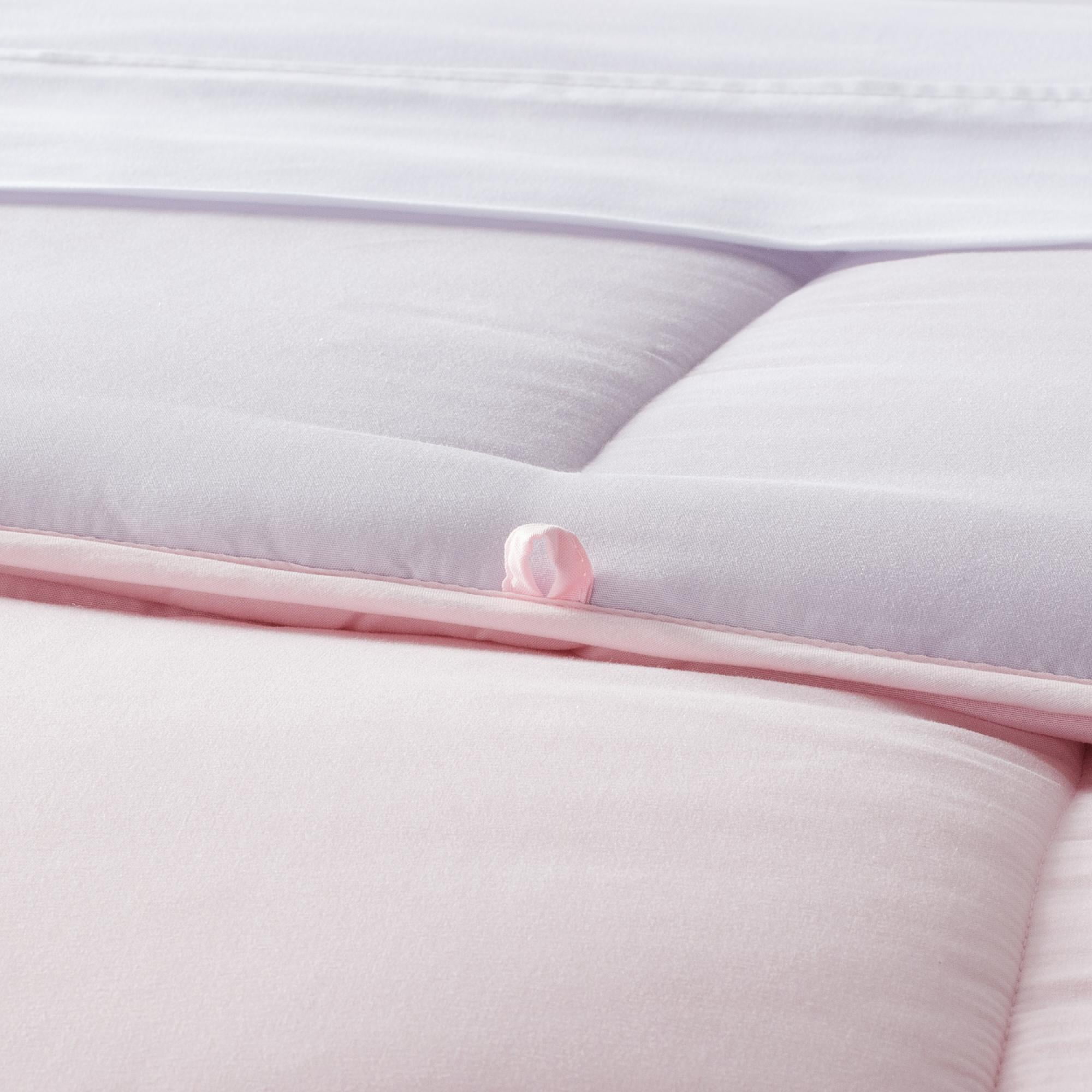 Lucid Reversible Bed in a Bag 6-Piece Comforter Set with Pillow, Twin, Pink/Lavender