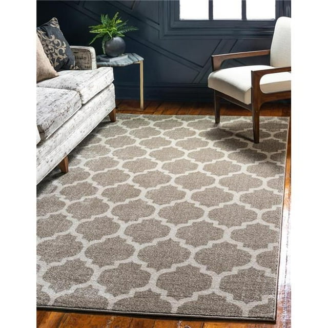 Unique Loom 3115789 7 x 10 Pi Tapis Rectangulaire Philadelphia Treillis&44; Brun Clair