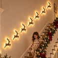 thumbnail image 2 of 3D Light Up Wooden Reindeer Wall Decor 7Pcs,LED Christmas Silhouette Lights with Peel Stick Backing,Warm Glow Festive Holiday Home Decoration Gift Set, 2 of 6