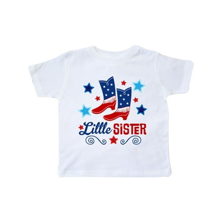 

Inktastic Little Sister Cowgirl 4th of July Gift Toddler Toddler Girl T-Shirt