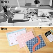 Toplive File Folders,12 Packs Plastic Envelopes Clear A4 Letter Size Waterproof Poly Envelopes Folders with Snap Closure for Office Supplies
