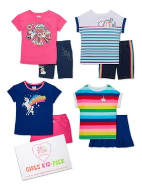 365 Kids from Garanimals Girls 4-10 Mix & Match Kid-Pack Gift Box, 8-Piece Outfit Set